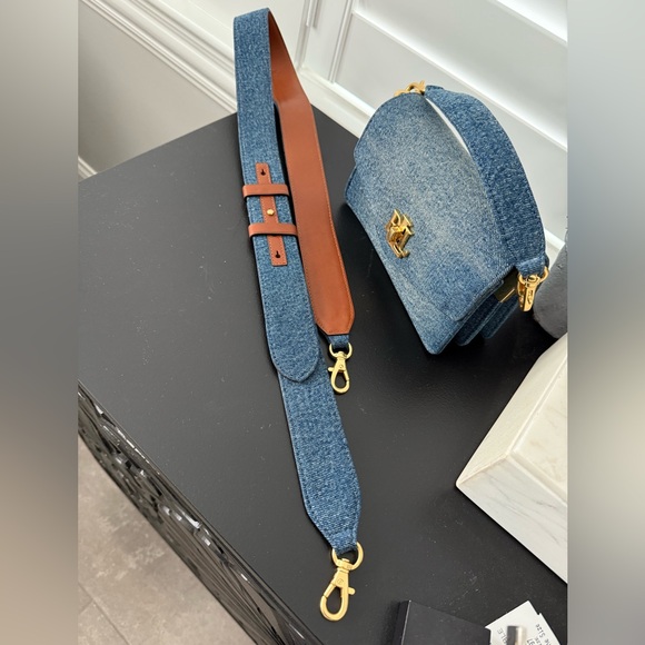 NWOT Lauren Ralph Lauren Washed Denim Small Tayler Crossbody Bag✨ Brand New - Picture 4 of 16